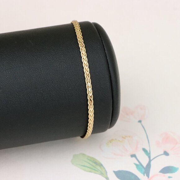 "Minimal Chain Rose Gold Bracelet in High Polish Finish, XPBL1085 - Picture 10 of 13